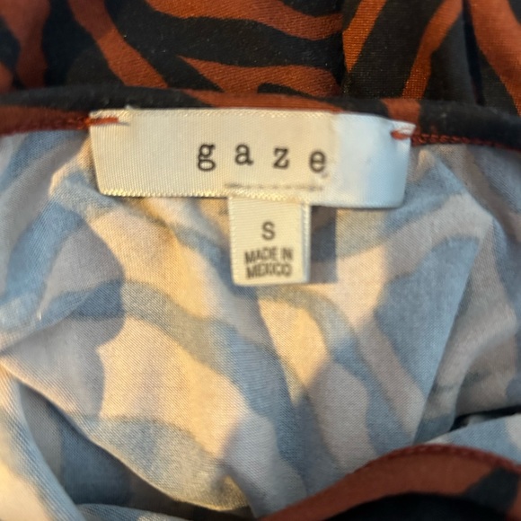 Gaze Orange Zebra Print Shirt - Picture 3 of 3